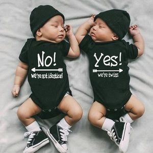 Twin Baby Onesies Yes we’re twins no we’re not identical